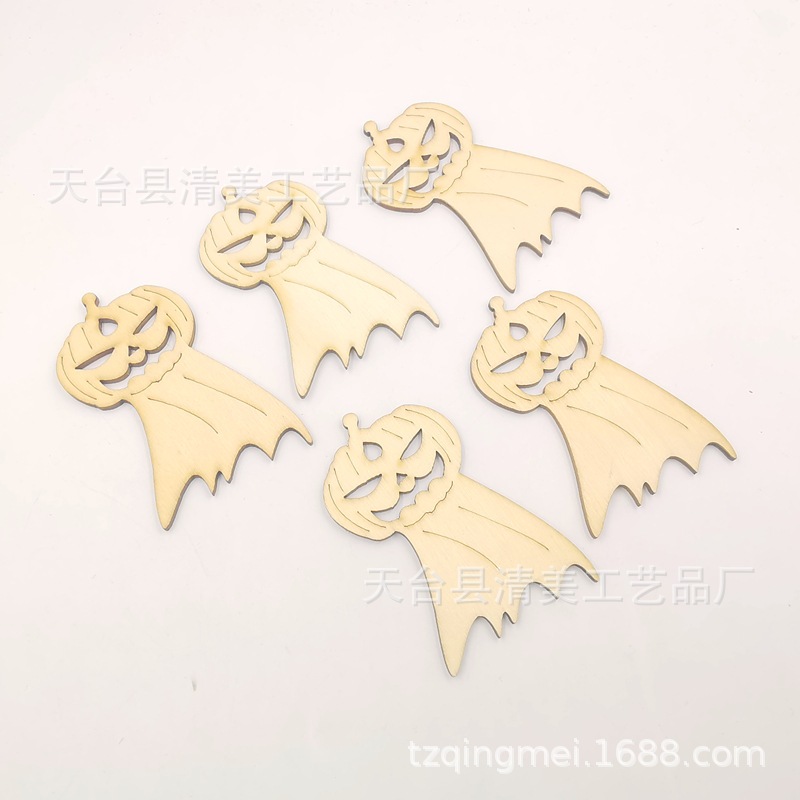 Madera Halloween madera botones decorativos Ghost Festival madera chips 10 unidades un paquete
