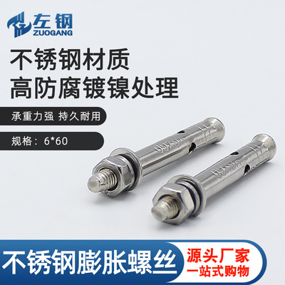 Left steel Casting Stainless steel Expand Screw bolt 6*60 furniture Hardware Wall Explosion Screw wholesale