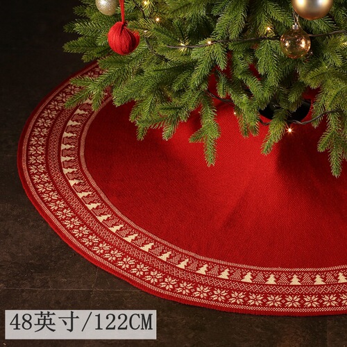 Amazon cross-border knitted woolen tree bottom apron shawl Christmas decoration supplies retro snowflake tree skirt 48 inches