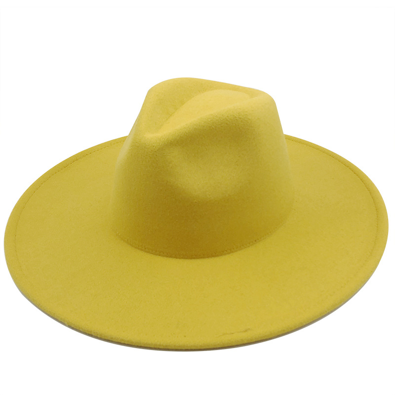 Fashion Casual Solid Color Big Side Woolen Top Hat display picture 7
