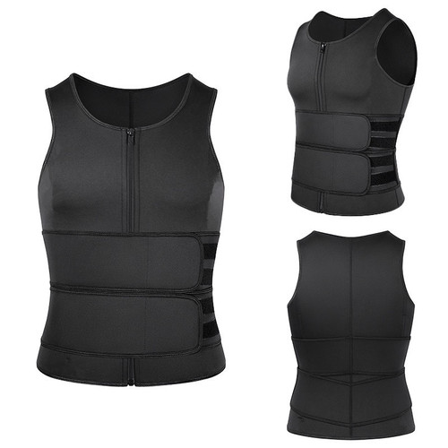 Men's double-belt tank top shapewear reinforced neoprene corset corset sports waist waistband