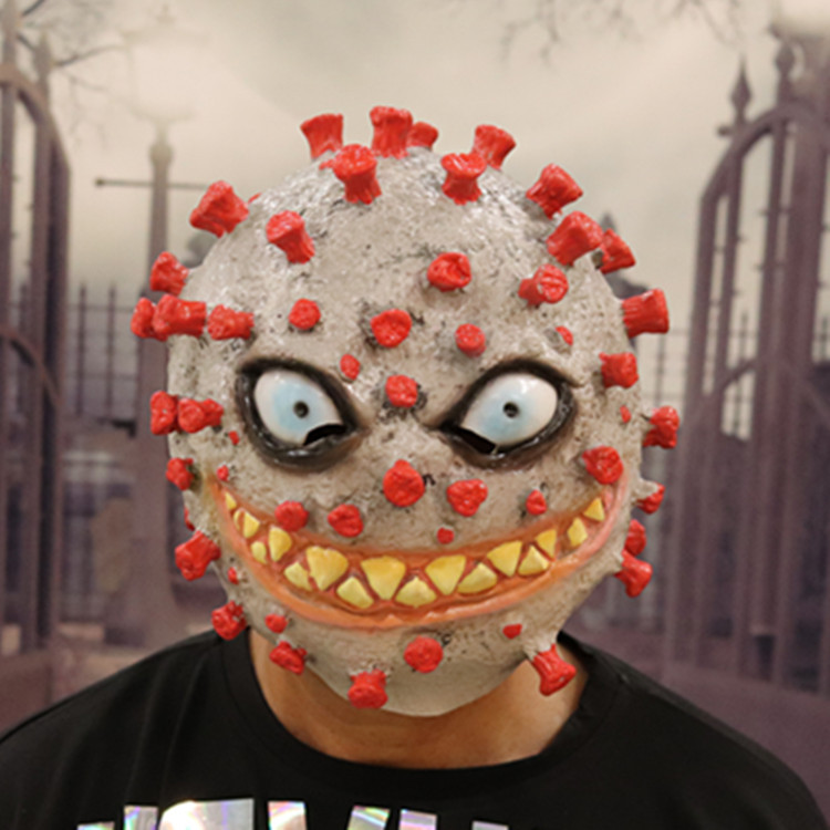 Virus máscara Halloween horror máscara sombrero divertido bola coronavirus máscara fábrica al por mayor