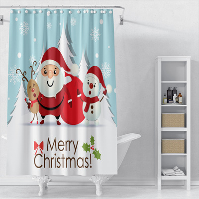 customized Europe and America Cross border Halloween Christmas waterproof Shower Curtains Shower Curtains shower Curtain Hanging curtain Free punch Curtain