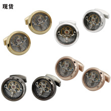 现货 精美陀飞轮机芯袖扣cufflinks 会动 品质保证