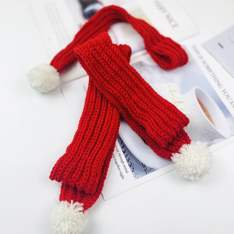 Christmas Festival Color Block Pattern Fashion Yarn Christmas Color Block Pet Scarf
