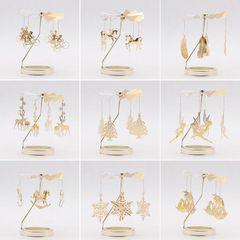 北歐輕奢創意禮品浮雕玻璃香氛走馬燈燭台配件熱旋轉燭台轉動風車