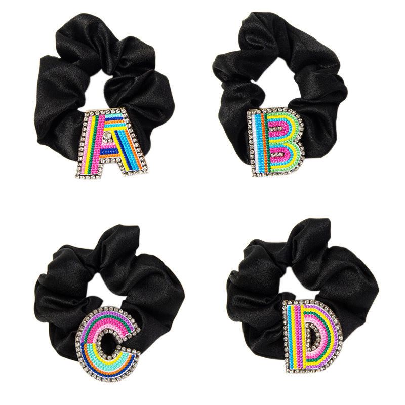 Women's Simple Style Letter Embroidery Rhinestone Hair Tie display picture 1