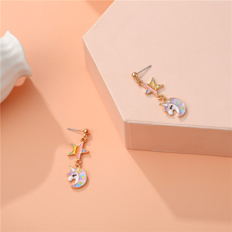 Cartoon Style Star Alloy Enamel Girl's Drop Earrings display picture 4