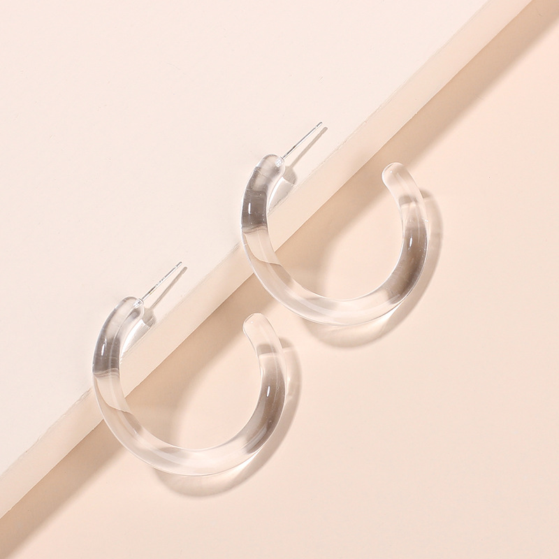 Fashion Geometric Circle C-shaped Earrings Niche Acrylic  Women's Earrings display picture 4