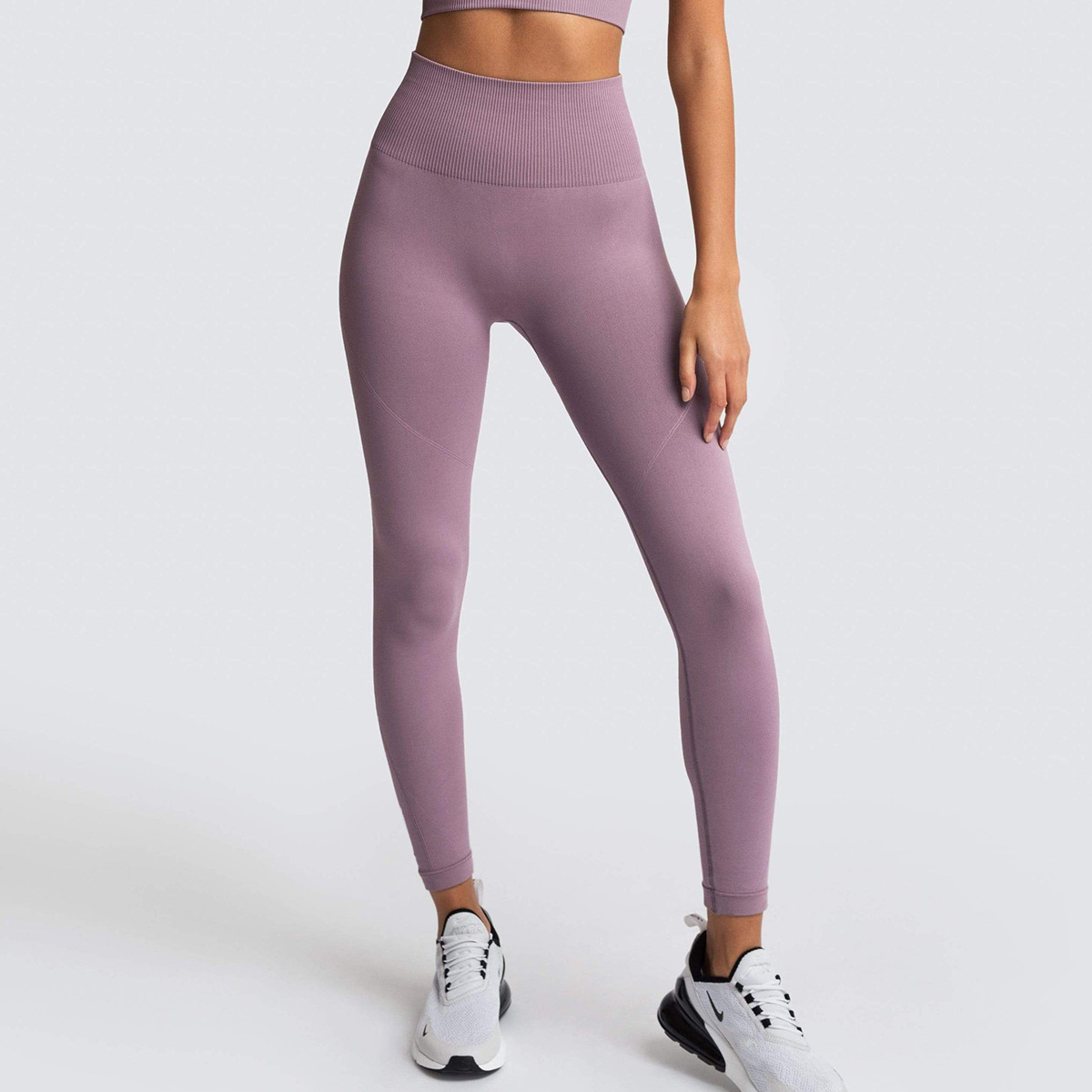 pantalones de fitness de secado rápido transpirables de color liso sin costuras NSNS12226