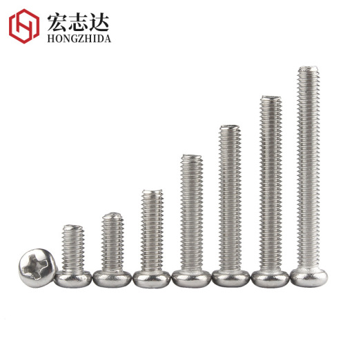 Nickel-plated cross recessed round head machine wire screws GB818 fastener screws PM pan head screws M1.4M2M3M4