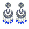 Long retro earrings with tassels, India