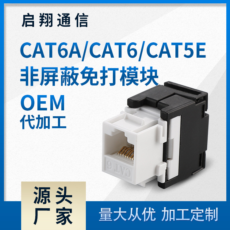 工厂供应 CAT6A/CAT5E 非屏蔽 免工具模块 批发供应网络模块