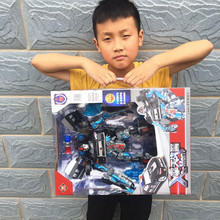 锦江变形擎天战警变形机器人警车特警警察模玩具8816ABC男孩玩具
