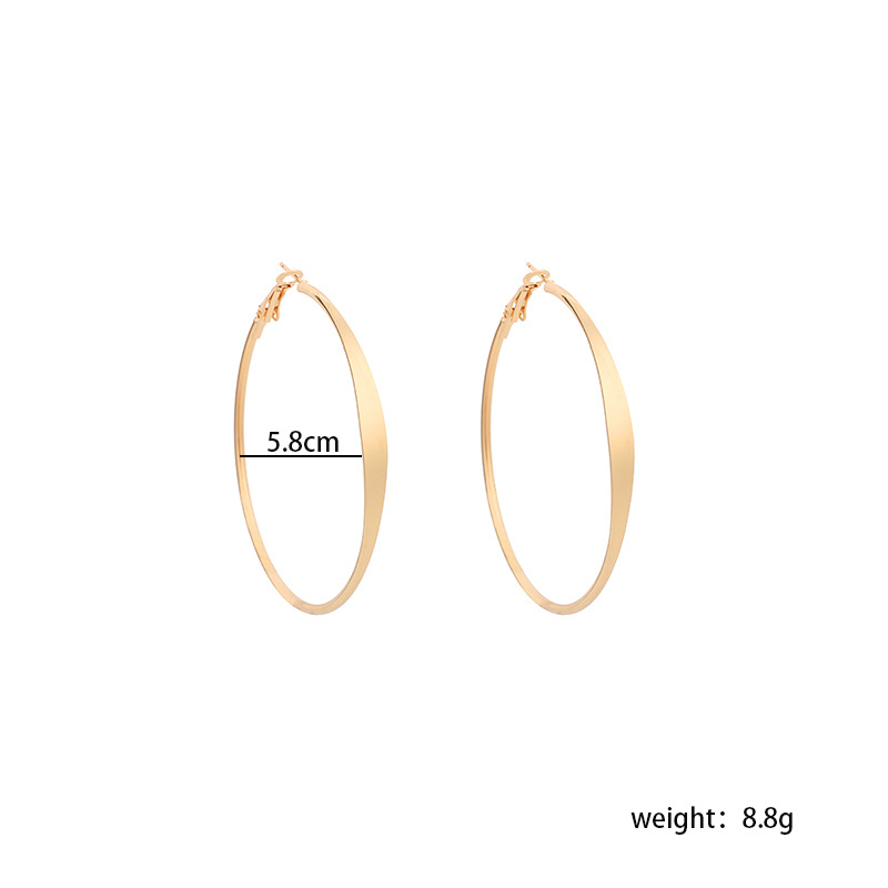 10g Weight Earrings Classification Wedding, Travel, Birthday Occasion Women'S Gender Rose Gold, Gold, Silver Color Geometric Big Circle Exaggerated Simple Earrings Wholesale 无
