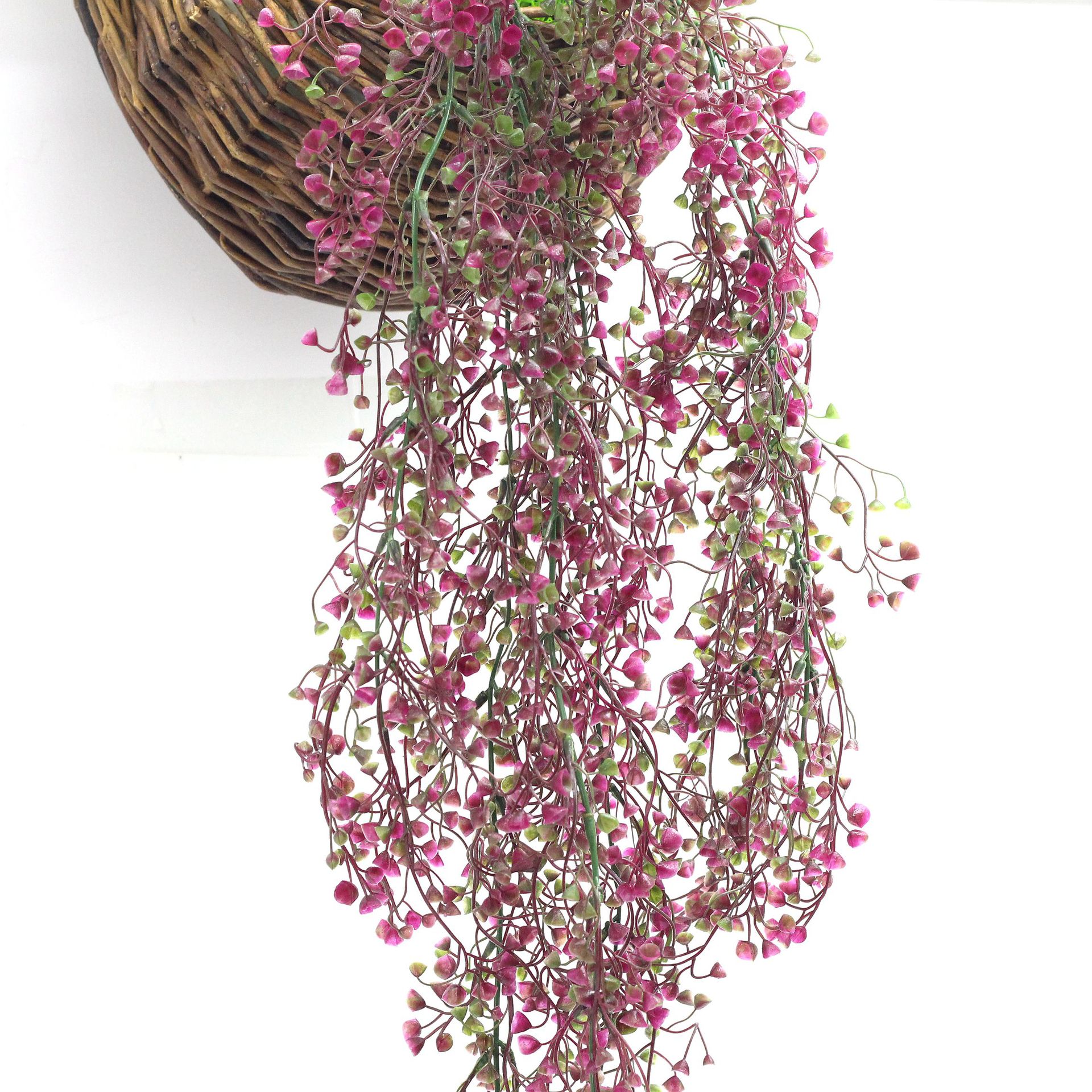 仿真植物金鐘柳條壁掛 花藤蔓植物墻裝飾吊籃藤條綠植塑料花