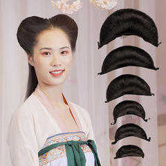 Ancient Chinese Hanfu Hairpin, Wigs and Accessories, Crescent Moon Hair Cover, Wigs and Hair Accessories, Crescent Moon Hair Cover, Hair Padding for Hanfu, Fluffy Hair Tool for Hanfu
