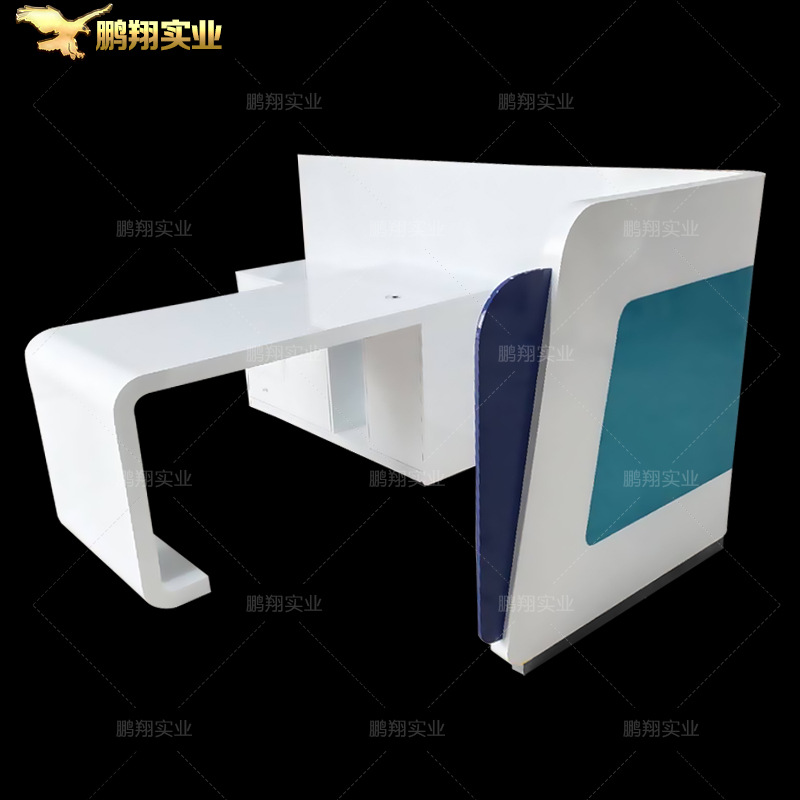 非现金柜台银行大堂经理烤漆办公桌对公业务办理台半封闭式签约桌