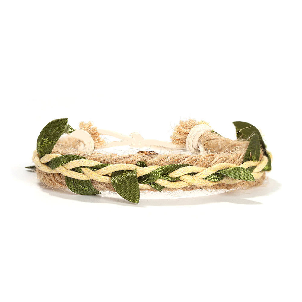 New  Leaf Hemp Rope Braided Hand Rope Retro Ethnic Style Simple  Bracelet Nihaojewelry Wholesale display picture 4