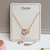 Singapore brand chomel Bicyclic Necklace double-deck ring clavicle Versatile Simplicity temperament Girlfriend
