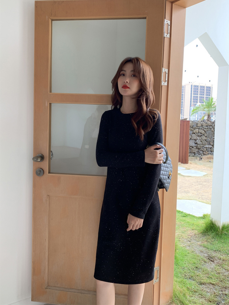 2020秋季新款连衣裙胖妹妹200斤加肥加大女装长袖针织打底连衣裙