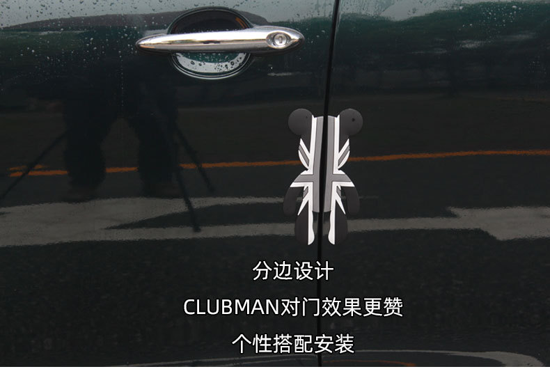 Suitable for BMW mini violent bear door anti-scratch strip British flag rice flag anti-collision strip anti-scratch sticker