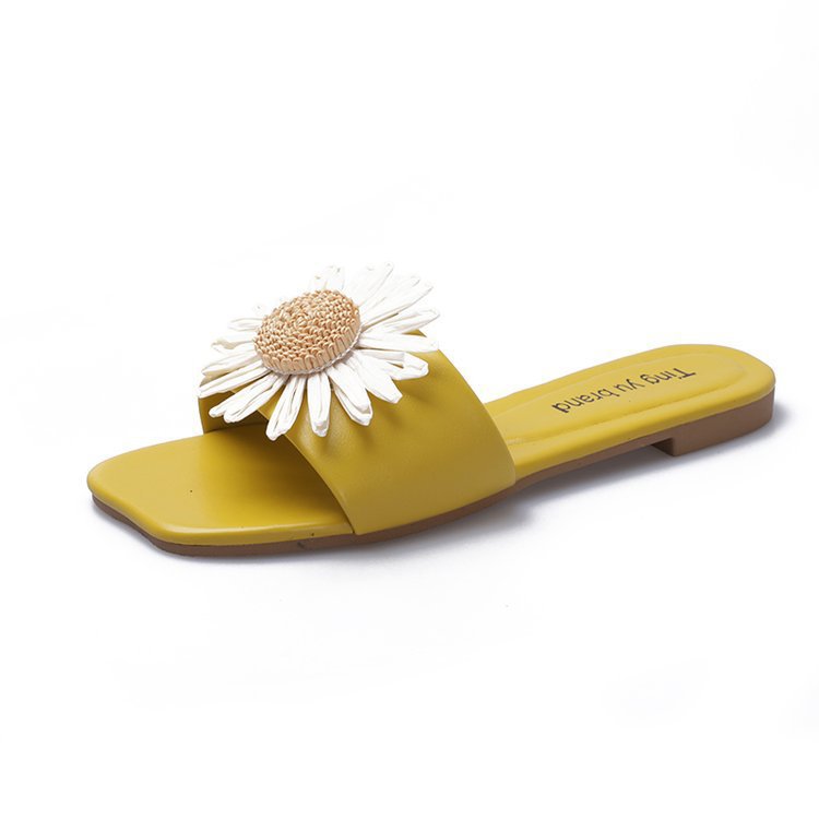 Fairy style lazy slippers summer 2020 new women's shoes student flat sandals flower soft summer sandals