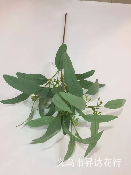 Simulated Single Lemon Banyan Fruit Olive Branch Pointed Leaf Eucalyptus with Fruit Home Flower Arrangement Decoration with Leaf Silk Flower Wholesale