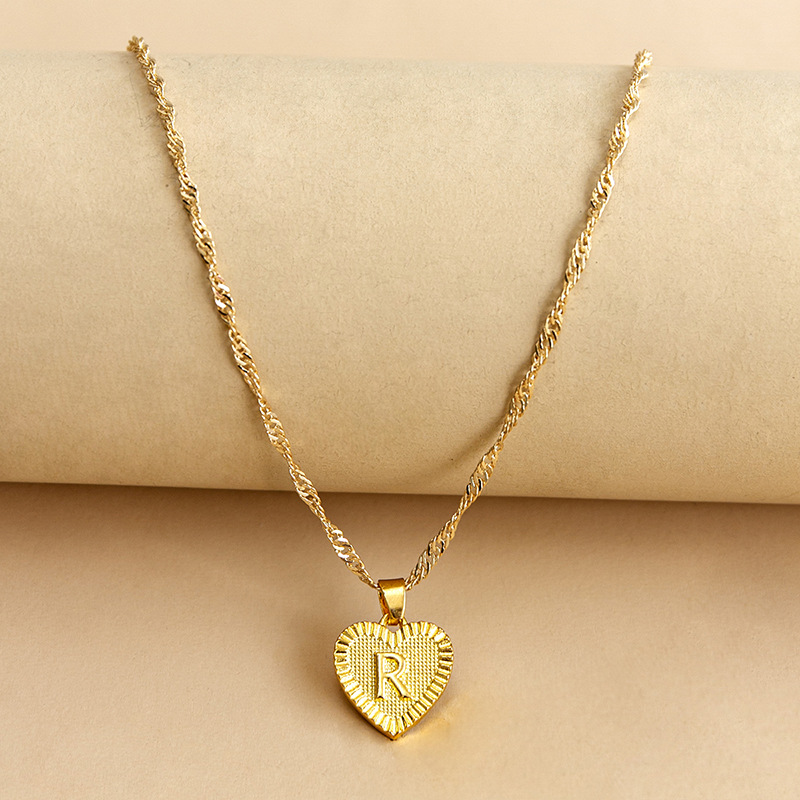 Simple Style Letter Heart Shape Alloy Plating Women's Pendant Necklace display picture 19