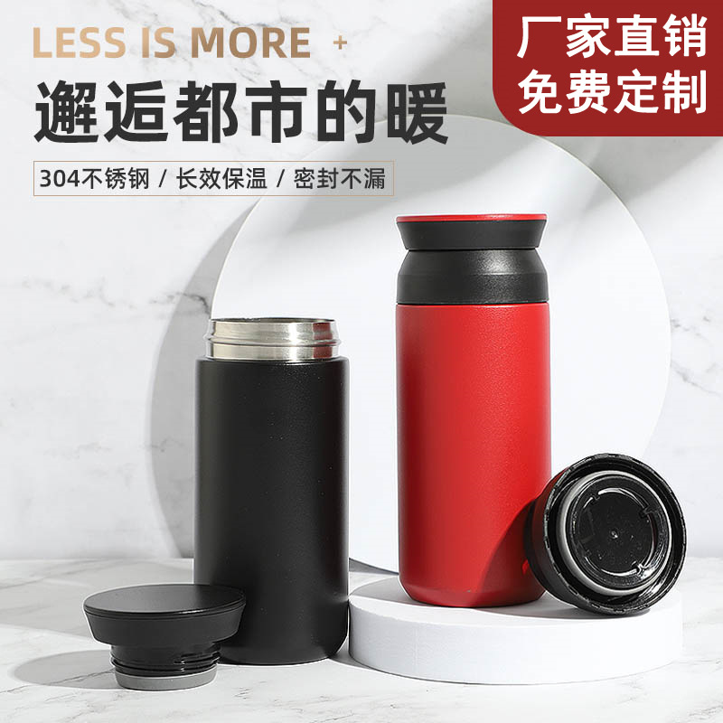 新款304不锈钢保温杯便携式车载保温水杯创意个性礼品杯LOGO定制|ms