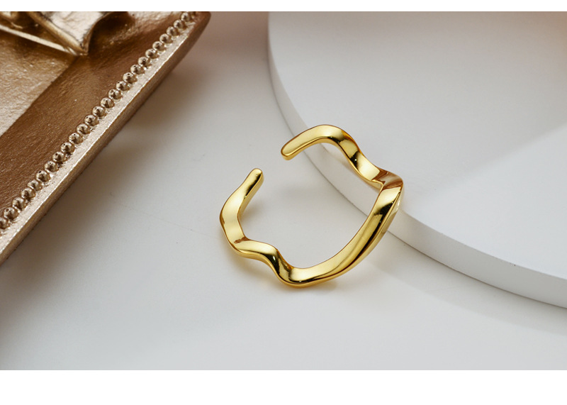 Simple Style Irregular Solid Color Silver Plating Open Ring 1 Piece