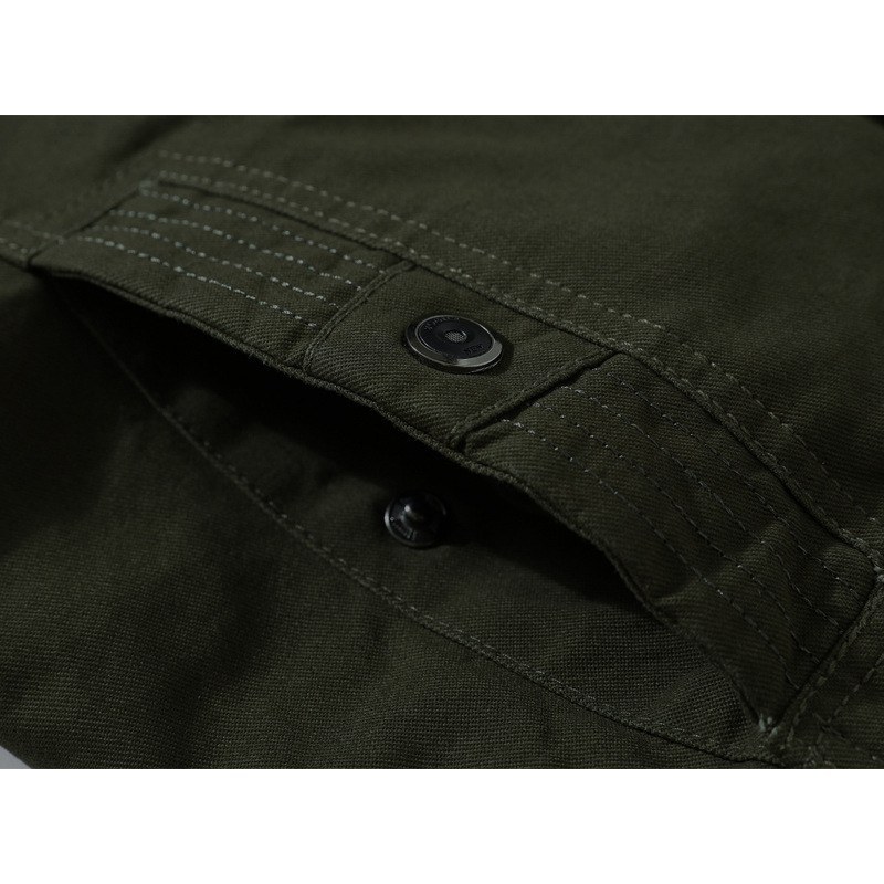 Invierno nueva chaqueta de hombre caliente forrada con forro polar chaqueta militar lavada sin capucha más tamaño abrigo suelto Amazon