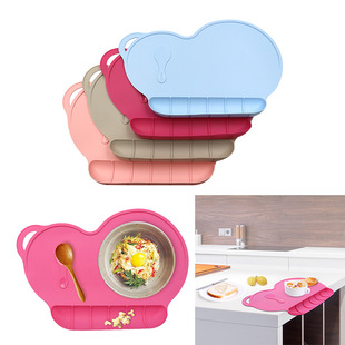 Silicone meal cushion Children's mobile dish, baby suction cup pad baby portable dining table cushion