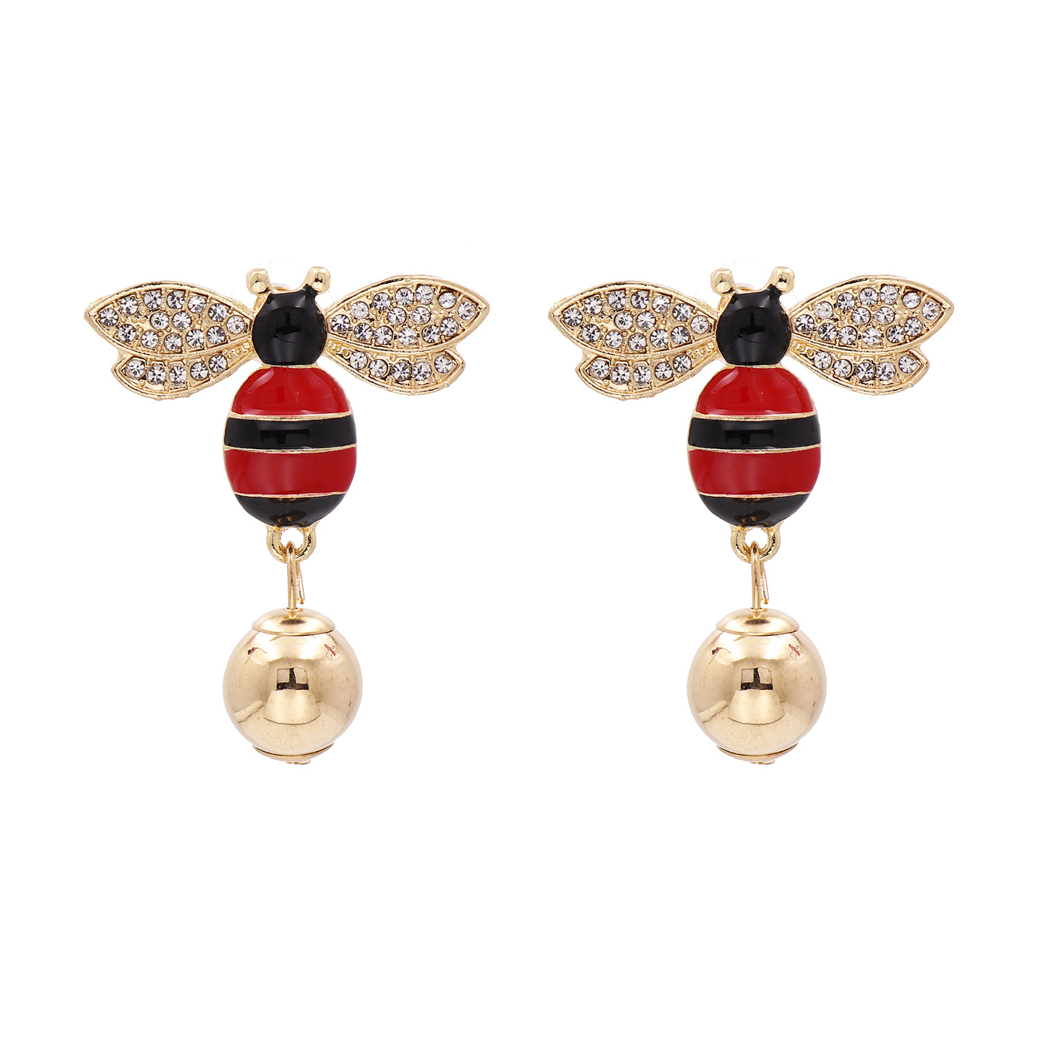 54246 Fabrik Direkt Vertrieb Neue Symmetrische Ohrringe Bienen Perlen Ohrringe Ohrringe Insekten Ohrringe Korea display picture 4