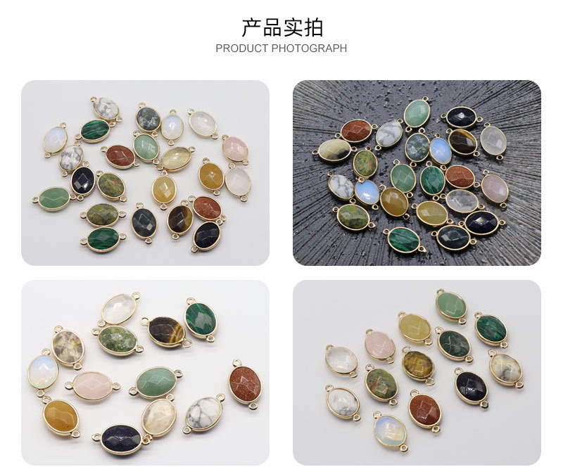 Crystal Agate Gemstone Edging Pendant Wholesale display picture 4