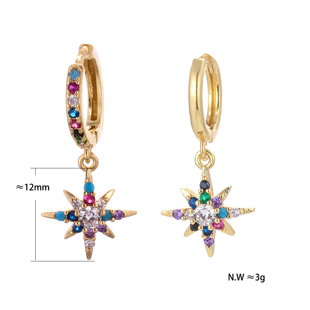 10g Weight Zircon Inlay Material Earrings Classification Housewarming, Anniversary, Business, Wedding, Travel, Birthday, Festival Occasion Copper Material Geometric Pattern Women'S Gender Plating Design Fashion Style Copper Plating Geometric Zircon 51