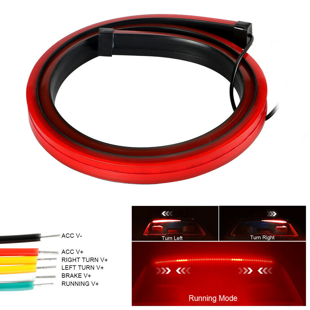 Lámpara de advertencia anti-colisión trasera de automóviles vidrio trasero LED decoración fluorescente barra de freno de alto nivel modificada flash de explosión