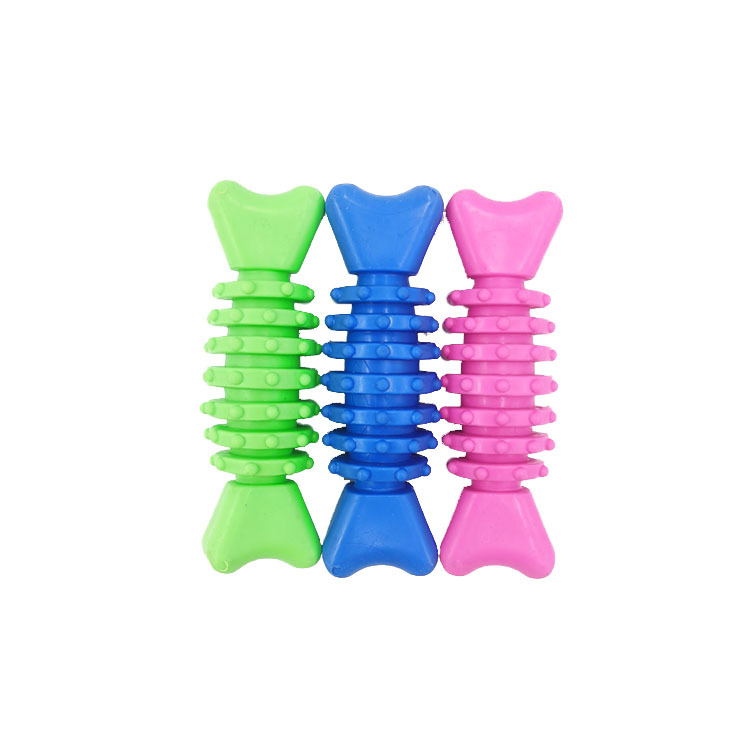 Venta directa de fábrica TPR medio espina hueso juguete goma molar dientes mordedura-resistente perro juguete para mascotas juguete al por mayor