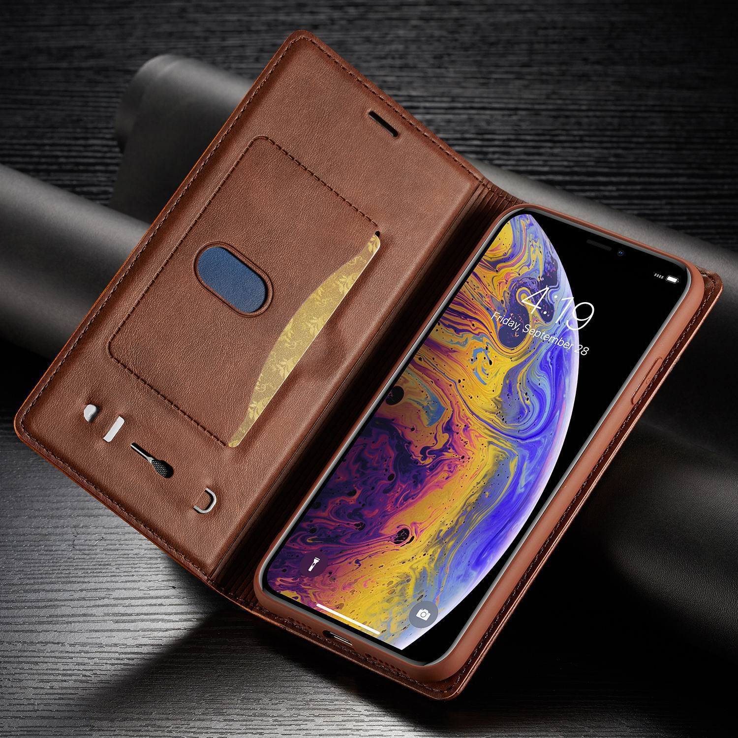 Phone Flip Case With Card Holder For Iphone And Samsung Models_voghion.com