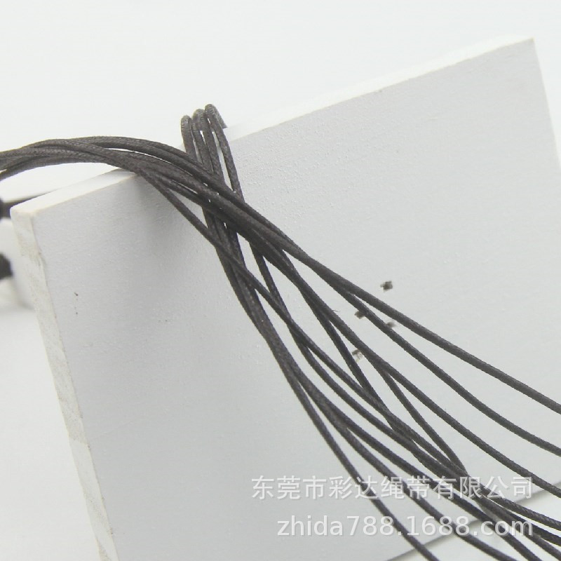 厂家产  1.2MM棕色蜡绳  饰品配件装饰细绳子 16股棉绳编织过蜡绳