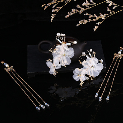 复古蜻蜓古风发饰 摆摊汉服百搭发夹发饰超仙发夹 古风新娘头饰