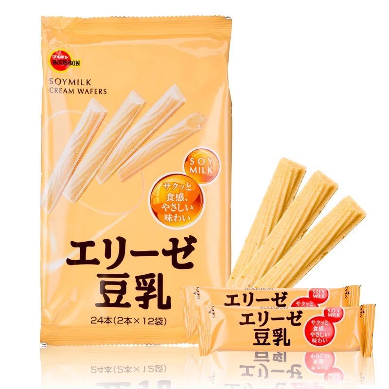 日本 进口布尔本豆乳威化饼干棒 86.4g/袋 夹心威化饼