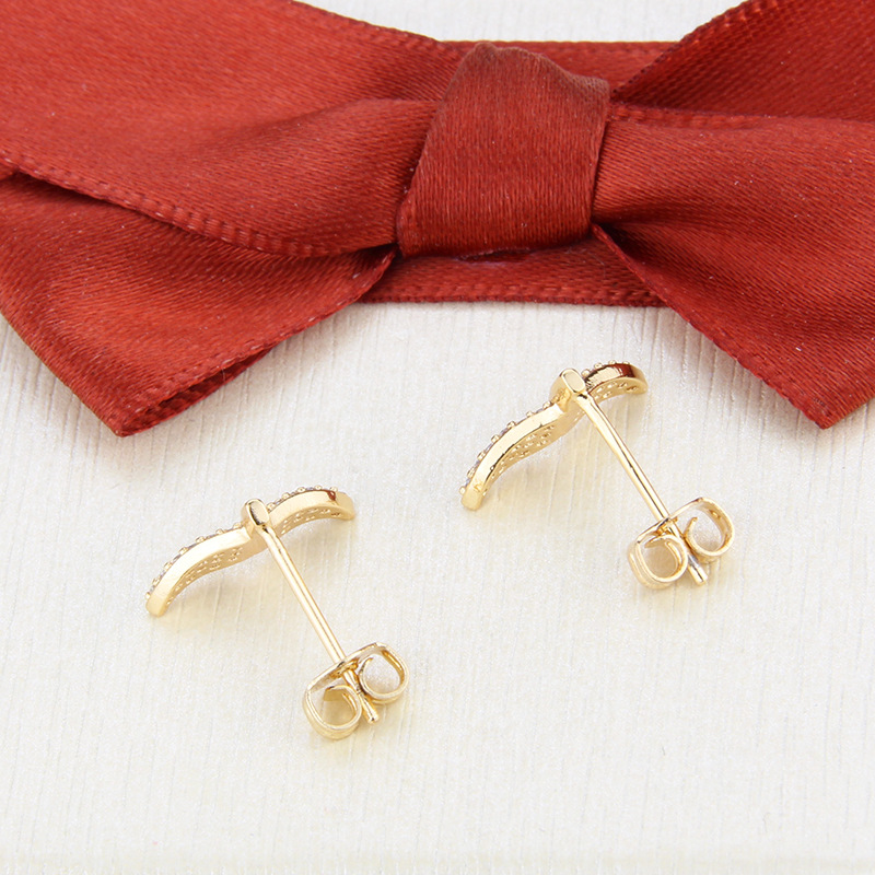 Plating Design Inlaid Zirconium Fishtail Gold-plated Earrings Necklace Set