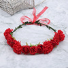 Fashionable headband for bride, hair accessory suitable for photo sessions, cloth, European style, boho style, flowered, wholesale