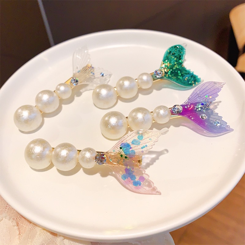 1 Piece Quantity Date Occasion Fashion Geometric Mermaid Plastic Artificial Pearls Hair Clip 1 Piece