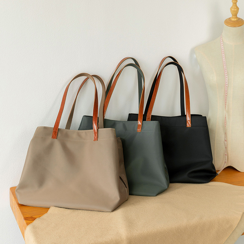 Women's Large Capacity Nylon Oxford Tote Bag, Casual Versatile Shoulder Bag, Trendy Canvas Handbag - Thumbnail 2