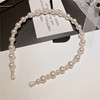 Summer hair accessory from pearl, headband for face washing, Korean style, simple and elegant design