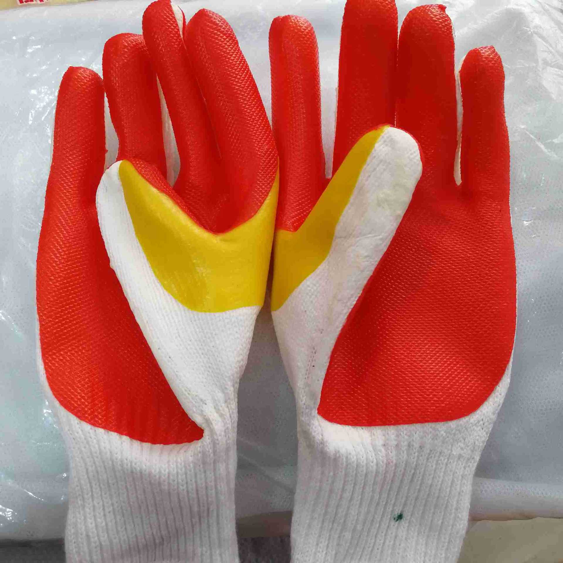 胶片手套泰明信诺手套抗磨防割红色胶片手套耐磨防油乳胶耐油