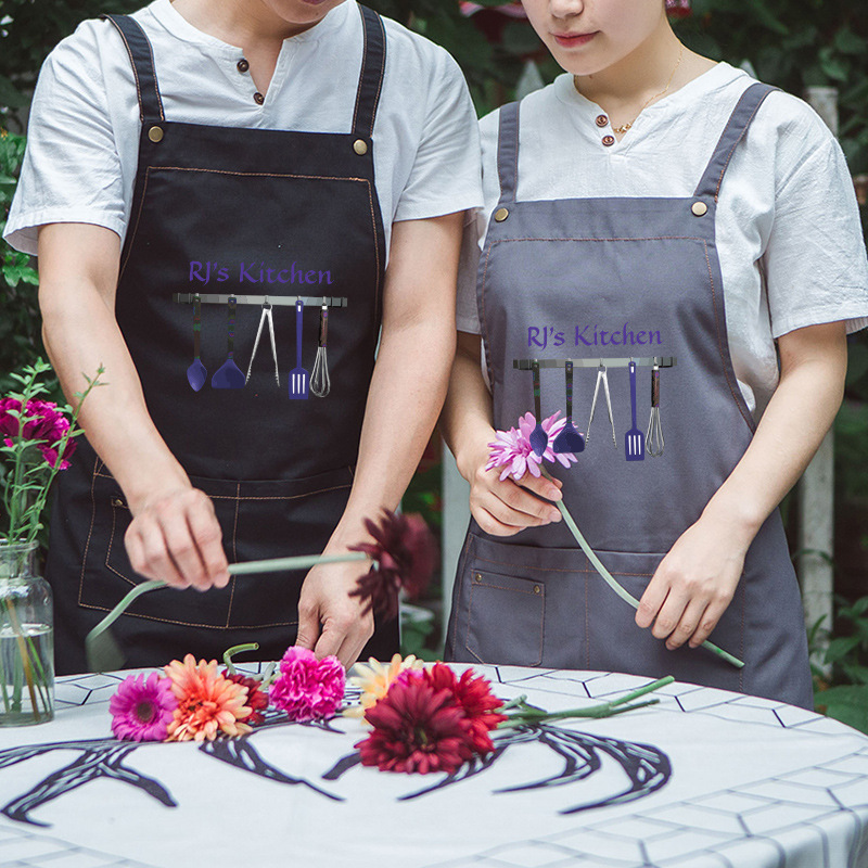 Delantal imprimible impresión del logotipo de la cocina hogar ropa trabajo catering leche té fruta tienda moda femenina cintura hombres