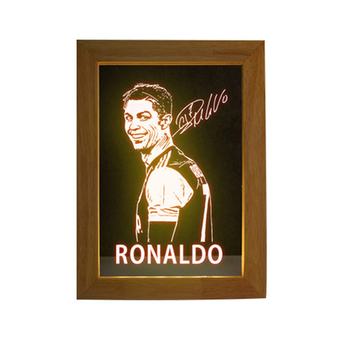 Football: Cristiano Ronaldo, Messi, Neymar, Mbappé Model Photo Frame Night Light – Fan Essentials, Decorative Item, Gift & Collectible Reminder